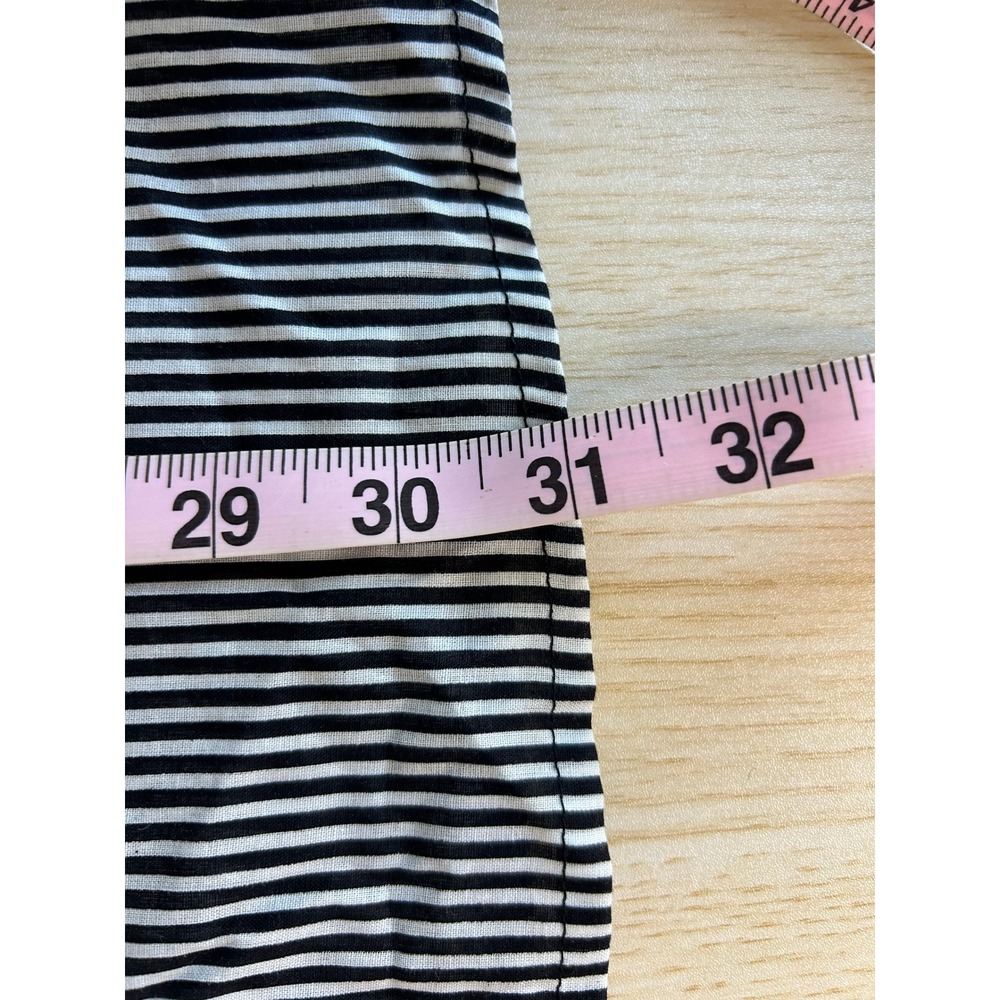 Vintage Dorman Button Down Shirt M Black White Striped Tunic artsy beetlejuice - Picture 4 of 10